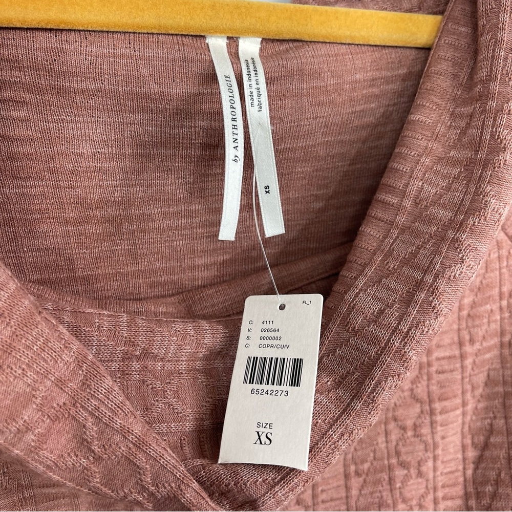 NWT Anthropologie Off The Shoulder Pullover Copper Tunic Top Balloon Sleeve XS - Picture 13 of 15